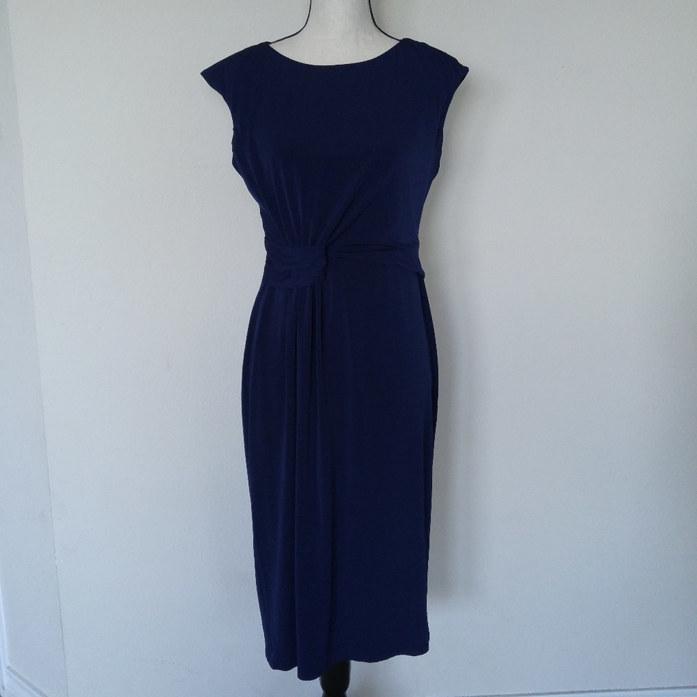 London Times Navy Blue Dress with fitted waist
